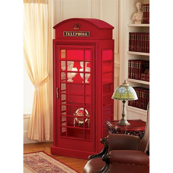 Design Toscano British Telephone Booth Display Cabinet NE36832